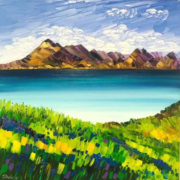 'Black Cuillins and Wildflowers ' by artist Sheila Fowler